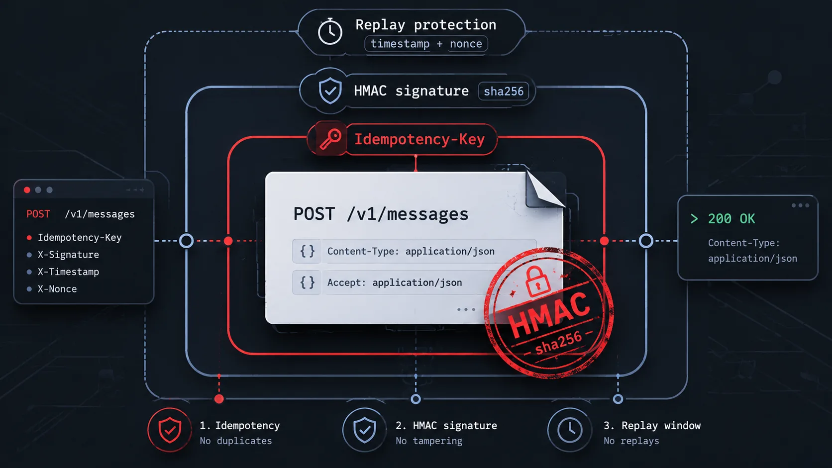Idempotency-Key, HMAC и replay: три слоя защиты API
